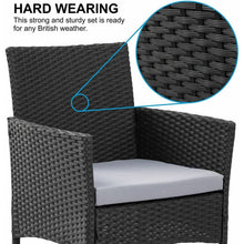 4pcs Rattan Outdoor Garden furniture sofa set with 2x Armchairs 1x Double Sofa & 1 table for indoor & outdoor