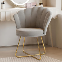 Vanity Chair With Back, Velvet Shell Accent For Living Room, Criss Cross With Golden Legs, Makeup For Bedroom Desk No Wheels, Khaki, Pink, Black, White, Grey