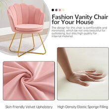 Vanity Chair With Back, Velvet Shell Accent For Living Room, Criss Cross With Golden Legs, Makeup For Bedroom Desk No Wheels, Khaki, Pink, Black, White, Grey