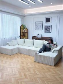 Luxury U-shaped Split Living Room Sofa, Multifunctional Modular Sofa Bed, Oversized Flannel Sofa, Comfortable Lounge Chair, Matching TV Cabinet And Living Room Furniture Set, Home Goods