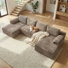 Luxury U-shaped Split Living Room Sofa, Multifunctional Modular Sofa Bed, Oversized Flannel Sofa, Comfortable Lounge Chair, Matching TV Cabinet And Living Room Furniture Set, Home Goods