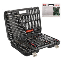 215pcs Socket Set with Ratchet Wrench, Drill Bits, and Hex Keys - Complete Mechanic Tool Kit with 1/2", 1/4", and 3/8" Drive Sizes