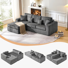 Modular Compressible Sofa with Free Combination, Space-Saving Split Corner Fabric Lazy Sofa, High-Density Foam Anti-Slip Base, Washable Corduroy Fabric, Suitable for Living Room And Apartment, Minimalist Modern Home Furniture