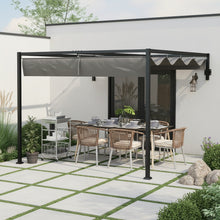 2 X 3(M) Lean to Pergola Featuring a Retractable Roof, Wall-Mounted Garden Gazebo for Outdoor Sun Protection on Patios And Decks