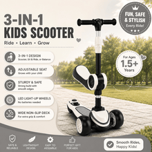 Three-Wheeled Balance Scooter, Adjustable height, Stylish, Premium model, Kids Scooter, Kids Scooter 3 years, 3 Height adjustable Kids Scooter Kids Scooter Big Wheels Foldable Kick Scooter, 4 Levels Height Adjustable, 3 Wheel Scooter for Kids Ages 3-10 wi