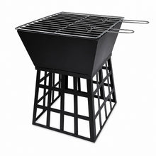 Outdoor Square Fire Pit Barbeque Traditional Log Burner Heater Portable BBQ Heat Resistant Unique Garden Patio Accessories