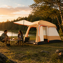 Large 8-12 Person Family Camping Tent 210D Oxford Fabric Lightweight for Outdoor, Hiking, Beach, Festivals, Backpacking & Picnic 2 Room 1 Living Room with Porch, Sun Shelter, 3-4 Season Easy Setup Instant Cabin Tent