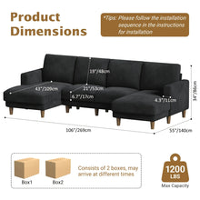 269cm U-Shaped Corduroy Sectional Sofa, Extra Deep Seat Chaise Lounge Couch, Easy Assembly Large Living Room Sofa