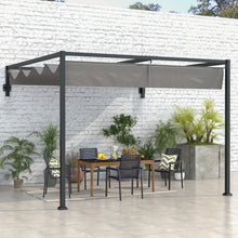 2 X 3(M) Lean to Pergola Featuring a Retractable Roof, Wall-Mounted Garden Gazebo for Outdoor Sun Protection on Patios And Decks
