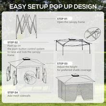 Outsunny Heavy Duty Instant Pop Up Gazebo Tent with Mesh Sidewalls & Doors, UV-Resistant High Quality Canopy, Adjustable Height, Portable Outdoor Shelter for Backyard, Camping, Parties - Easy Setup, Zippered Mesh Walls, Dark Grey (304.8x304.8x228.6cm), Te