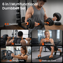 Trintion 20KG 5-in-1 Adjustable Dumbbell Set with Barbell Kettlebell - Home Gym Weights Set for Men Women Includes Resistance Bands (5-Pack), Ab Roller & Gloves - Free Weights for Full Body Workou