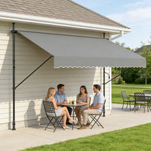 Retractable Patio Awning Measuring 350.01 X 119.38 cm, Featuring a Manual Crank Handle, Designed As a Sunshade Shelter for Outdoor Patios. This Canopy Can Be Adjusted in Height from 78.7 to 299.97 cm, Suitable for Patios, Balconies, Or Yards