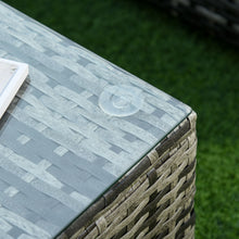 Outsunny 6 PC Sofa Coffee Table Set Sectional Wicker Weave Furniture for Garden Outdoor Conservatory w/ Pillow Cushion