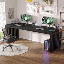 180cm Desk, Large Computer Desk Office Table with Sturdy Metal Frame, Workstation for Home Office Desks, Conference Table (Black)