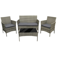 Garden Furniture Sofa Chairs Table Set Rattan Conservatory Outdoor Patio Seat Cushion With Single Armchairs With Coffee Table 6210-B Sofa