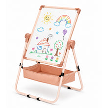 3-in-1 Art Easel with Paper Roll, Double-Sided Chalkboard and Whiteboard Easel with Storage Basket for Drawing and Painting