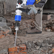 1500W Heavy Duty Rotary Hammer Drill, 3 Function, 4 Adjustable Speed And Adjustable Soft Grip Handle, Include 5 Drill Bits, Point And Flat Chisel with Case