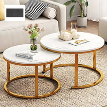Nesting Coffee Tables Set of 2 Round Stacking Sofa Side Tables for Living Room