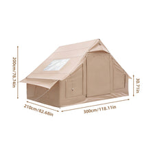 Inflatable Tents for Camping Easy Setup 4 Seasons Outdoor Oxford Cabin Tent, Air Tent with Mesh Windows and Doors, 8-10 Person Glamping Tents with Stove Jack for Picnic, Hiking, Traveling