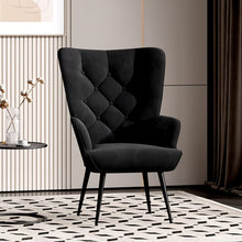 Medieval Modern Style Chairs, Velvet Upholded Armchairs With Metal Legs, Tufted Button Wing Back Side Chairs, High-back Reading Chairs, Comfortable Wide Seats, Suitable For Various Scenarios Such As Bedrooms, Living Roomsdesk Armchairs