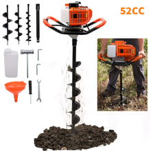 Petrol Auger Post Hole Digger - Fence Post Digger Tool for Tree Planting, Poles And Shrubs | Earth Auger Hole Borer with 3 Drill Attachments 100mm, 150mm, 200mm And Extension Pole |Gardener's Gift