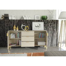 Tide Crest 140cm Modern Sideboard with Gold Accents and Storage