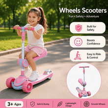 Three-Wheeled Balance Scooter, Adjustable height, Stylish, Premium model, Kids Scooter, Kids Scooter 3 years, 3 Height adjustable Kids Scooter Kids Scooter Big Wheels Foldable Kick Scooter, 4 Levels Height Adjustable, 3 Wheel Scooter for Kids Ages 3-10 wi