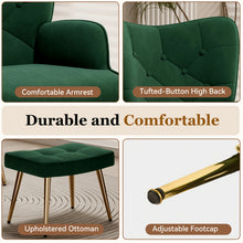 Medieval Modern Style Chairs, Velvet Upholded Armchairs With Metal Legs, Tufted Button Wing Back Side Chairs, High-back Reading Chairs, Comfortable Wide Seats, Suitable For Various Scenarios Such As Bedrooms, Living Roomsdesk Armchairs