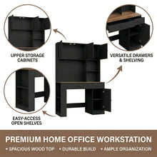 Kealive Modern Computer Desk with Shelves & Drawers - Writing Table Suitable for Home Office, Study Workstation with Spacious Work, -Standing, Assembly for Living Room, Bedroom, Writing Desk