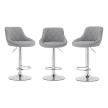 Modern Bar Stools Set Leatherette Exterior Adjustable Lift Chrome Footrest and Base for Breakfast Bar Counter Kitchen and Home Barstools
