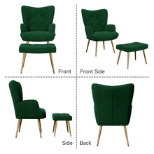 Medieval Modern Style Chairs, Velvet Upholded Armchairs With Metal Legs, Tufted Button Wing Back Side Chairs, High-back Reading Chairs, Comfortable Wide Seats, Suitable For Various Scenarios Such As Bedrooms, Living Roomsdesk Armchairs