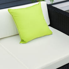 5pcs PE Garden Furniture Set with Cushions, Outdoor Corner Sofa, Patio Sectional Conversation Furniture Sets with Glass Top Coffee Table