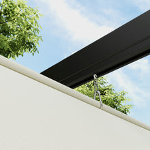 2 x 3m Lean To Pergola with Retractable Roof, Wall Mounted Garden Gazebo Outdoor Sun Shade Shelter for Patio, Khaki
