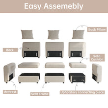 Modern Modular Sectional Sofa with Chaise Lounge - Oversized White Convertible L-Shaped or Straight Design, Plush Cushions & Neutral-Toned Durable Fabric, Easy Assembly Contemporary Living Room Furniture for Apartments & Homes, Space-Saving Modular Sofa f