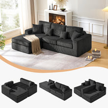 Modular Compressible Sofa with Free Combination, Space-Saving Split Corner Fabric Lazy Sofa, High-Density Foam Anti-Slip Base, Washable Corduroy Fabric, Suitable for Living Room And Apartment, Minimalist Modern Home Furniture