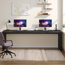 180cm Desk, Large Computer Desk Office Table with Sturdy Metal Frame, Workstation for Home Office Desks, Conference Table (Black)