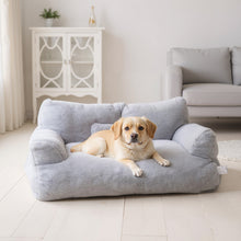 Grey Large Cat Sofa Bed, Puppy Couch with Backrest and Removable Pillows, Large 2 Sizes Available 55x38x18cm or 65x46x30cm