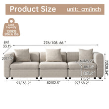 Modern Modular Sectional Sofa with Chaise Lounge - Oversized White Convertible L-Shaped or Straight Design, Plush Cushions & Neutral-Toned Durable Fabric, Easy Assembly Contemporary Living Room Furniture for Apartments & Homes, Space-Saving Modular Sofa f