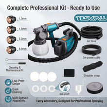 Powerful 800W HVLP Paint Sprayer, Electric Spray Gun with 1300ml Detachable Cup, 120 din/s Max Viscosity for Thick Paint, Portable Sprayer for Garage, Deck & Exterior Projects, Ergonomic Split Design, Ideal Gift for Handymen