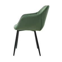 Set of 2 Upholstered Dining Chairs with Armrests and Solid Metal Base, Minimalist Style Chairs for Living Room, Kitchen and Bedroom