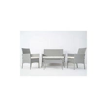 4pcs Rattan Outdoor Garden furniture sofa set with 2x Armchairs 1x Double Sofa & 1 table for indoor & outdoor