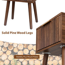 1-Drawer Bedroom Nightstand with Tall Legs, Slatted Particleboard & MDF Bedside Table with Melamine & Vacuum-Formed Finish, 2 Sizes 48×38×60cm/40×30×55cm, 1/2 -Pcs Options, Oak/Walnut Wood Grain for Bedroom