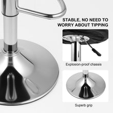Modern Bar Stools Set Leatherette Exterior Adjustable Lift Chrome Footrest and Base for Breakfast Bar Counter Kitchen and Home Barstools