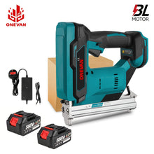 ONEVAN Cordless Nail Gun, Electric Nail Gun, with Battery And Charger, Nail Count 100pcs, 30mm Length, Diameter 1.05/1.26mm, 1st Gear Single Shot, 2nd Gear Continuous Shot, Suitable for Interior Decoration, Woodworking And Carpentry Projects