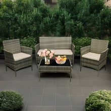 Garden Furniture Sofa Chairs Table Set Rattan Conservatory Outdoor Patio Seat Cushion With Single Armchairs With Coffee Table 6210-B Sofa