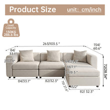 Modern Modular Sectional Sofa with Chaise Lounge - Oversized White Convertible L-Shaped or Straight Design, Plush Cushions & Neutral-Toned Durable Fabric, Easy Assembly Contemporary Living Room Furniture for Apartments & Homes, Space-Saving Modular Sofa f