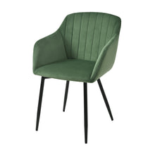 Set of 2 Upholstered Dining Chairs with Armrests and Solid Metal Base, Minimalist Style Chairs for Living Room, Kitchen and Bedroom
