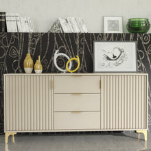 Tide Crest 140cm Modern Sideboard with Gold Accents and Storage
