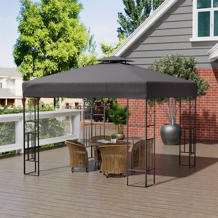 High Quality Outdoor Camping Tent Leisure Dining Shade Gazebo Party Tent with Metal Frame and Polyester Canopy Outdoor Garden Gazebo for Swimming Pool Garden Lawn Patio and Deck