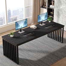 180cm Desk, Large Computer Desk Office Table with Sturdy Metal Frame, Workstation for Home Office Desks, Conference Table (Black)